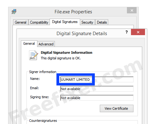 Screenshot of the UUMART LIMITED certificate